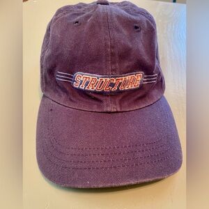 Vintage Structure Navy Cap with Embroidered Logo
